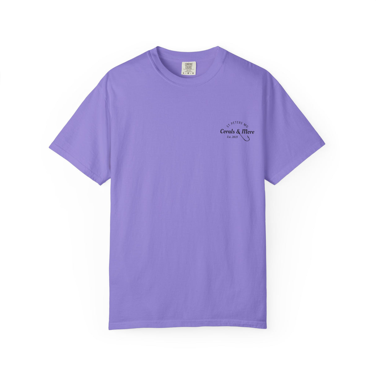 T-Shirt — 'Corals & More' American Flag Script Tee