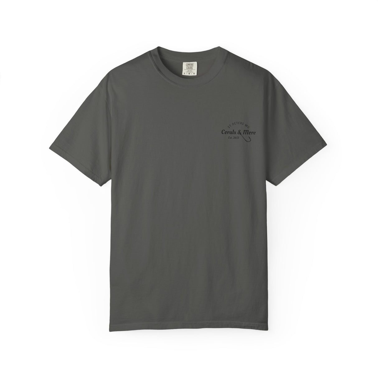 T-Shirt — 'Corals & More' American Flag Script Tee
