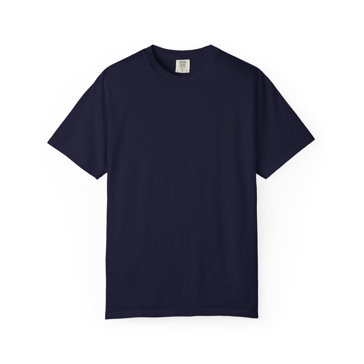 T-Shirt — 'Corals & More' American Flag Script Tee