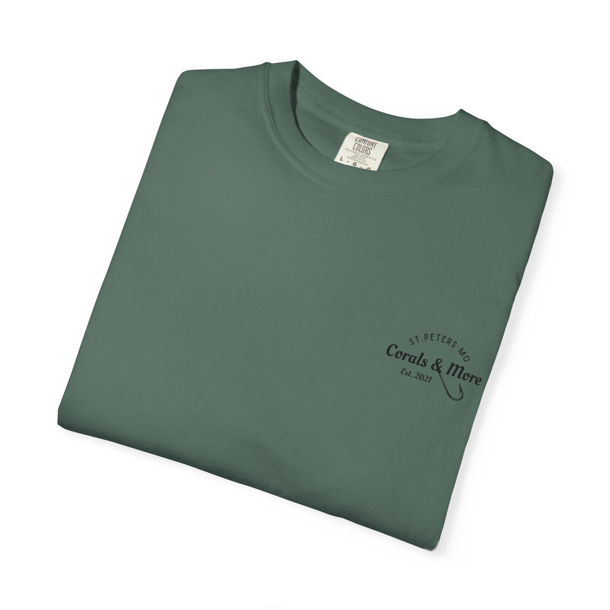 T-Shirt — 'Corals & More' American Flag Script Tee