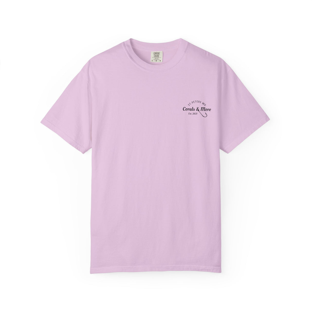 T-Shirt — 'Corals & More' American Flag Script Tee