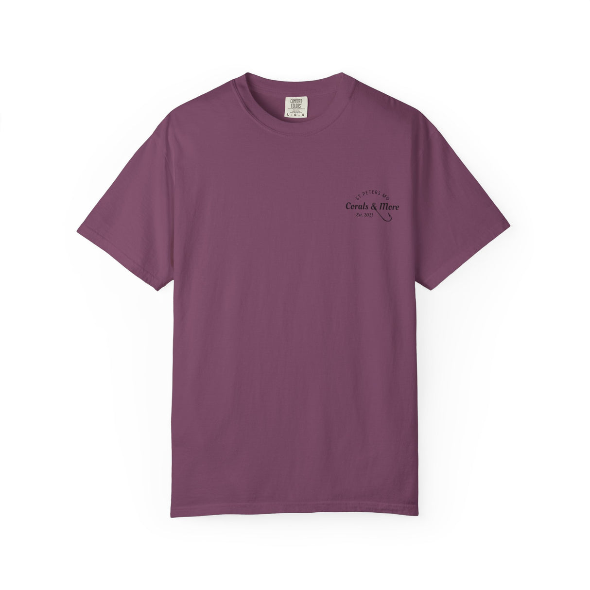 T-Shirt — 'Corals & More' American Flag Script Tee