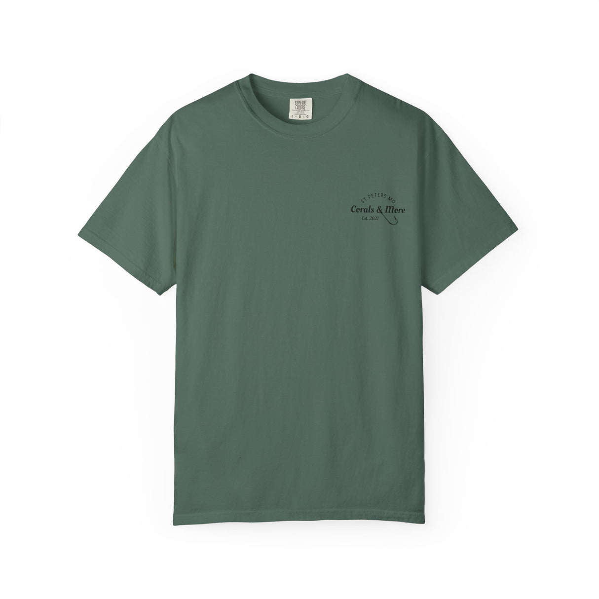 T-Shirt — 'Corals & More' American Flag Script Tee