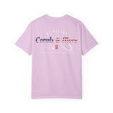 T-Shirt — 'Corals & More' American Flag Script Tee