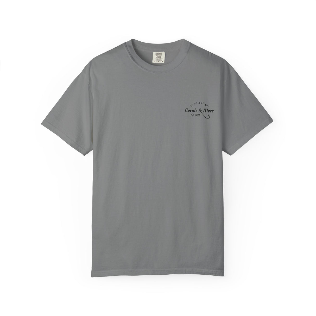 T-Shirt — 'Corals & More' American Flag Script Tee
