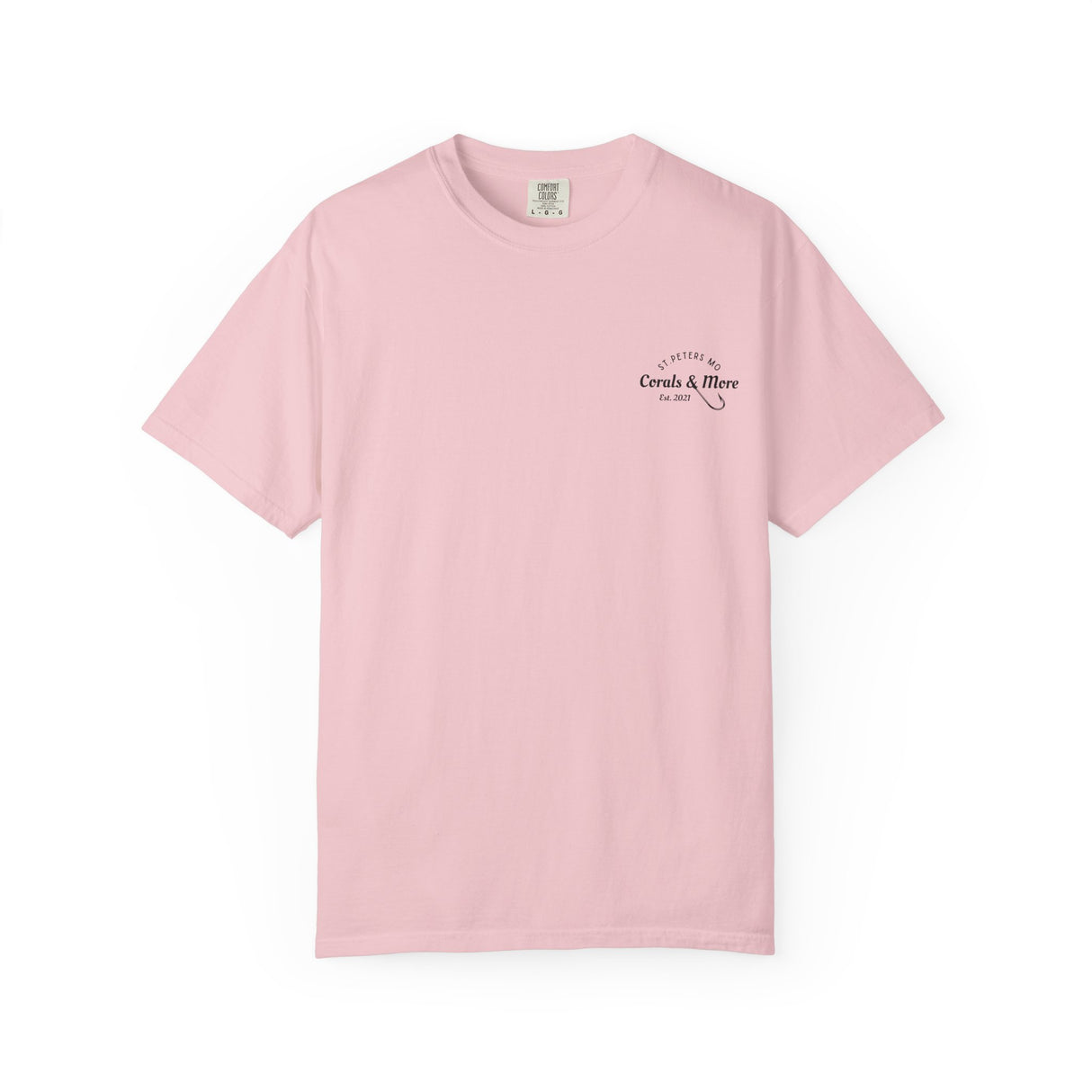 T-Shirt — 'Corals & More' American Flag Script Tee