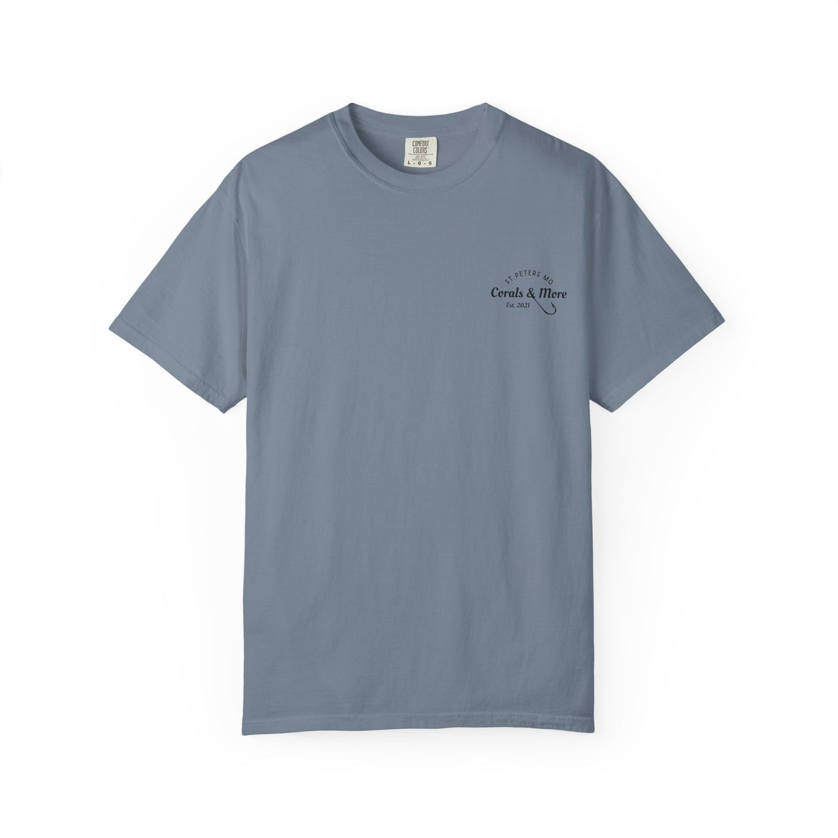 T-Shirt — 'Corals & More' American Flag Script Tee