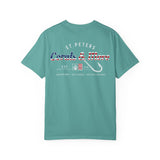 T-Shirt — 'Corals & More' American Flag Script Tee
